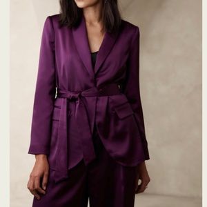 Banana Republic Plum Satin Blazer New With Tags